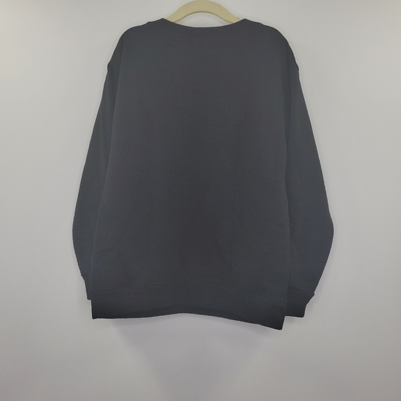 Roam Wild Wolf Big Graphic Crew neck Sweater Black - Picture 2 of 5